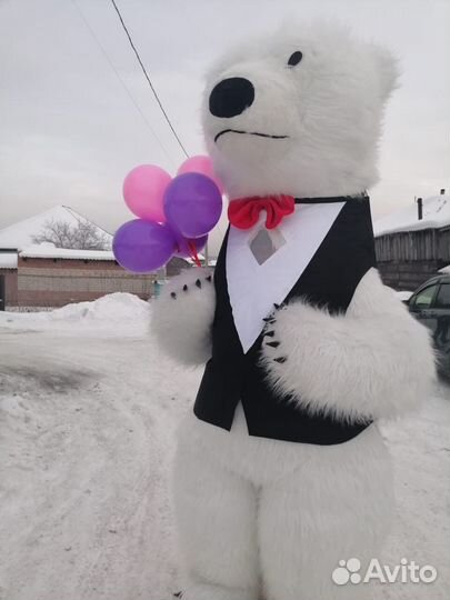 Белый Медведь на праздник.Чебурашка,кингконг,Панда