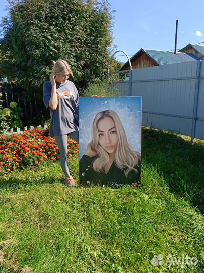 Портрет по фото на холсте