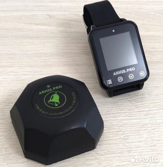 Кнопка вызова персонала, официанта Бургер и часы