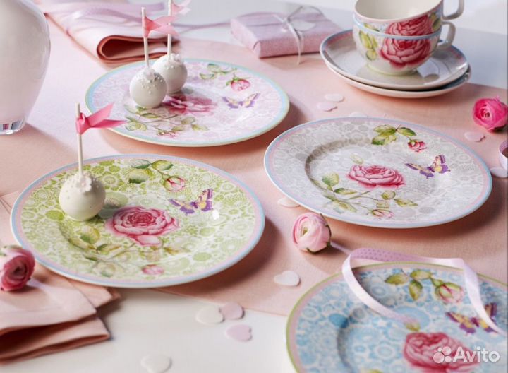 Набор 4 тарелки Villeroy & Boch Rose Cottage