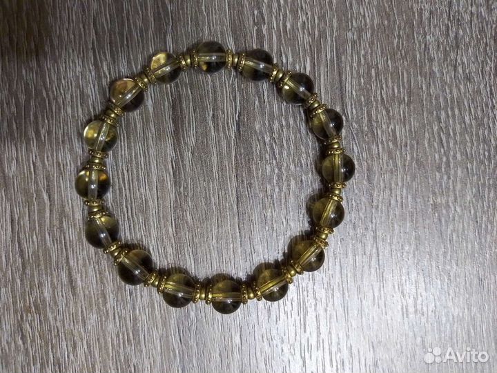 Браслет с натуральным дымчатым кварцем