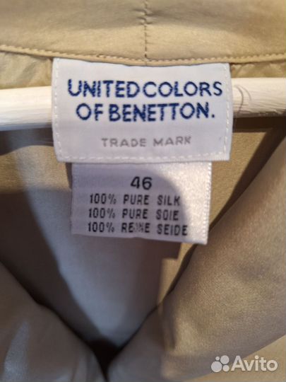 Блуза,Benetton 100% шёлк, 48р