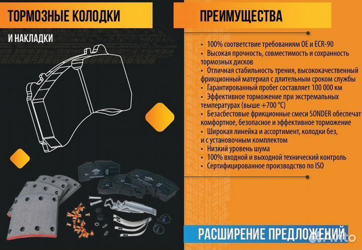 Колодки тормозные 29173/29203 Рено Премиум Магнум