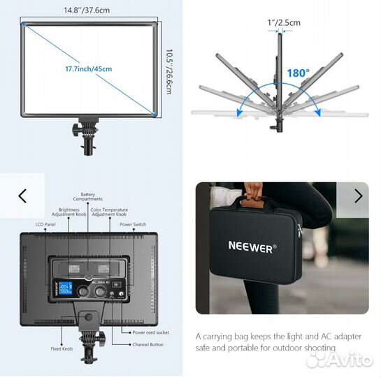 Neewer NL288A Bi-Color LED Panel Light Kit