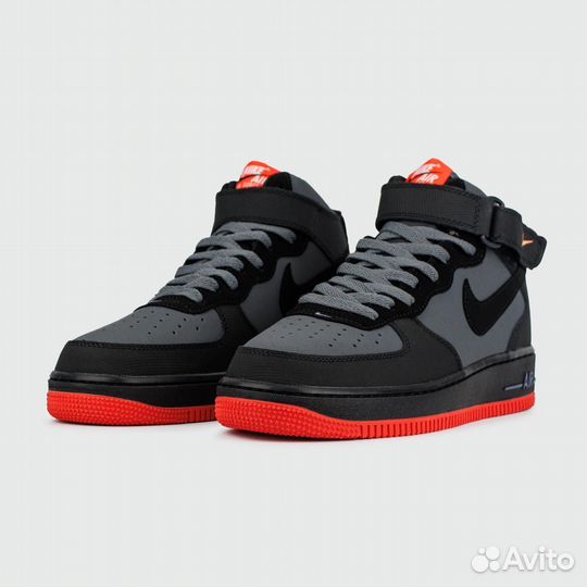 Кроссовки Nike Air Force 1 Grey / Red Ftwr