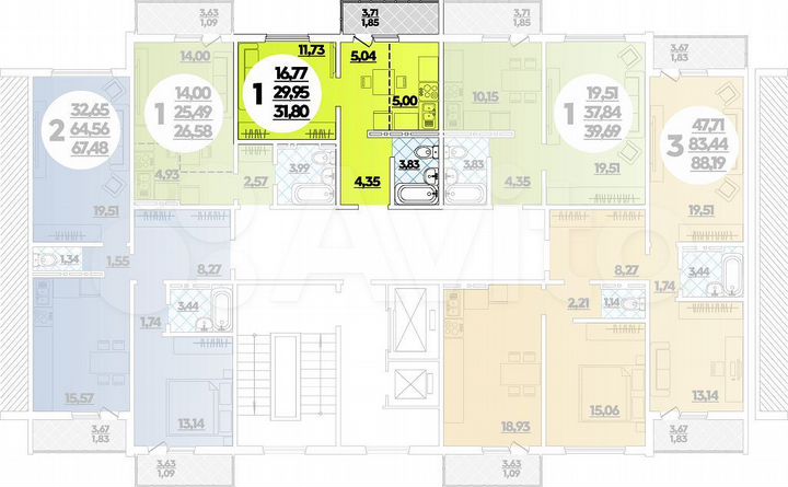 Квартира-студия, 31,8 м², 8/16 эт.
