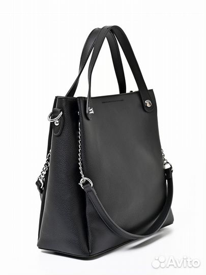 Женская сумка боулер чёрная