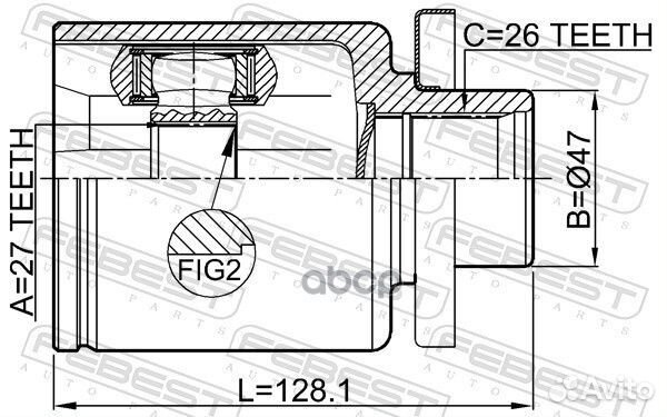Шрус внутренний L 27x47x26 volkswagen transport