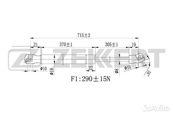 Zekkert GF-1646 Амортизатор капота Audi A3 II III