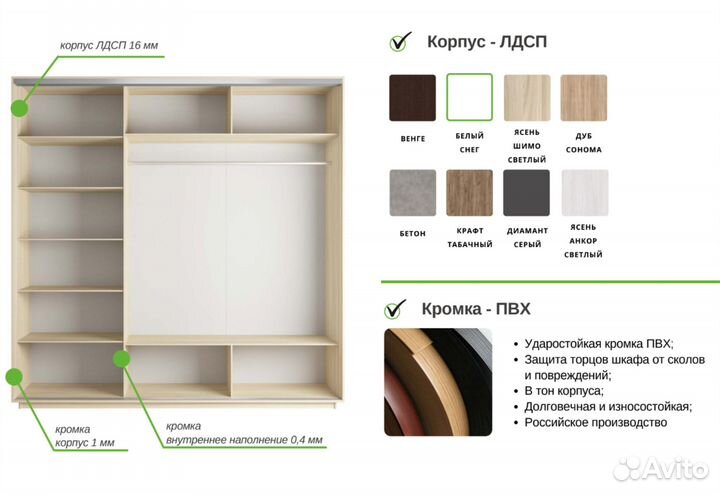 Шкаф-купе Экспресс Широкий 2-х дверный