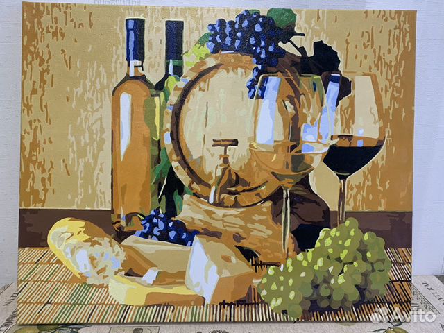 Картина по номерам «Сыр и вино»