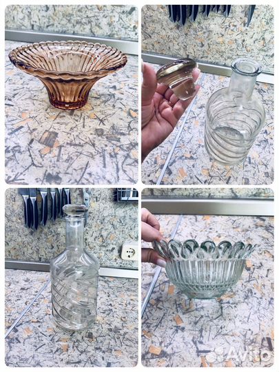 Графин с пробкой и салатницы (конфетница ) СССР