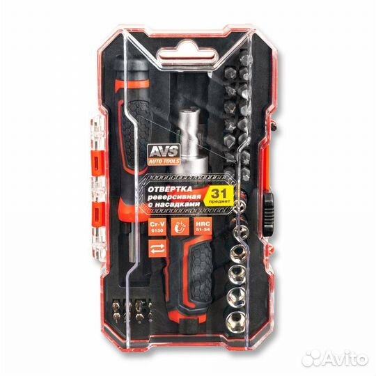 Отвертка реверсивная с насадками (31 предмет)