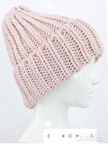 Шапка вязаная на флисе зимняя