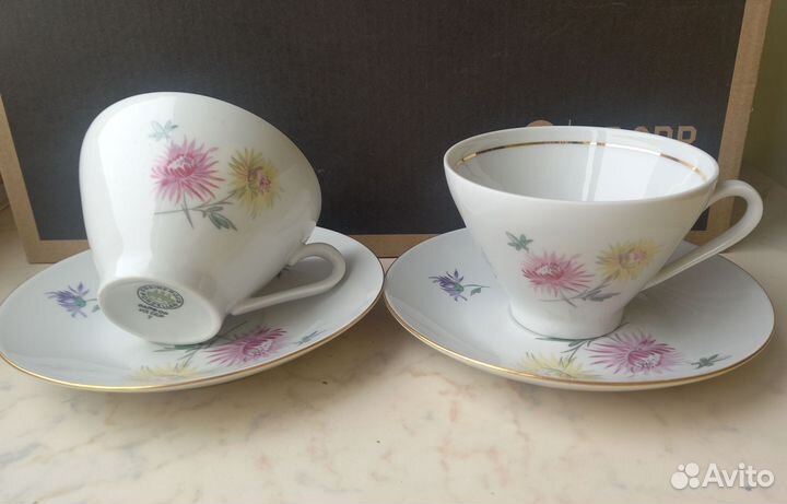 Сервиз чайный Хризантемы Астры Германия 1970 30пре