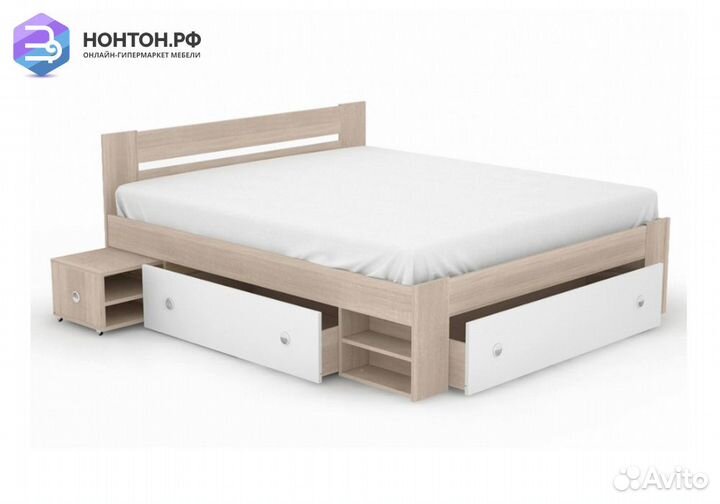 Кровать Стелла дуб сонома / белый