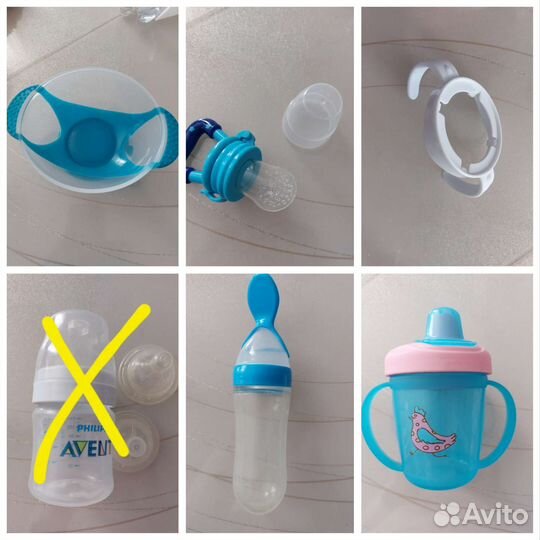 Поильник, бутылка avent, ниблер, тарелка на присос