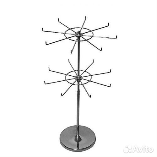 Вертушка настольная вращающаяся с крючками хром