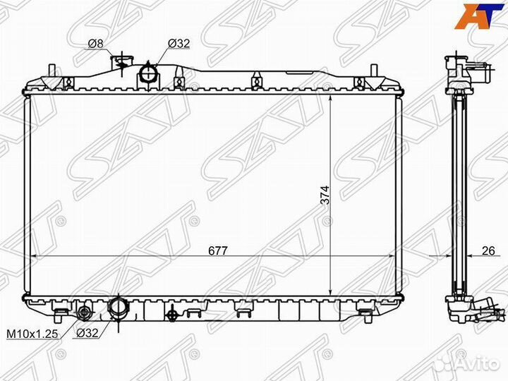 Радиатор охлаждения Хонда Цивик 3/5D 1.4/1.8 05
