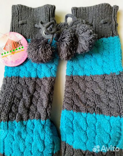 Тапочки носки вязаные двуслойные HobbyLine размер