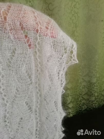Палантин шарф шаль паутинка пуховая вязанная