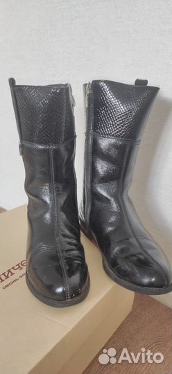 Сапоги лаковые для девочки, натур. кожа