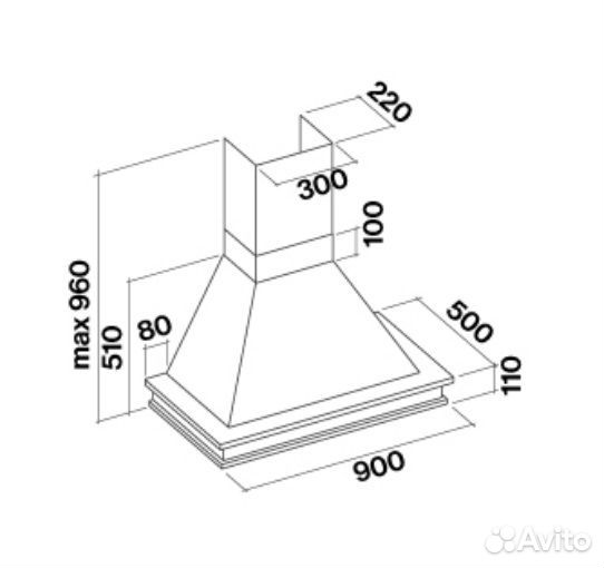 Вытяжка falmec tempo antico 90 (600) S багет цвет вишня ctan90.00#739T461F