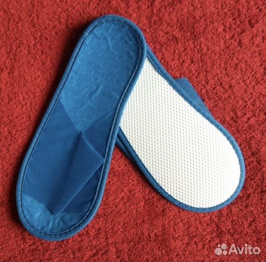 Тапочки синие для гостиницы для бани и сауны