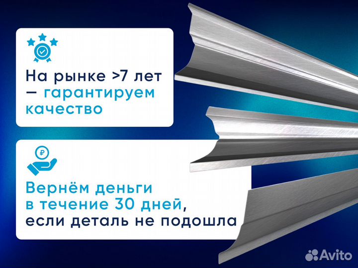 Комплект порогов на ваше авто с гарантией