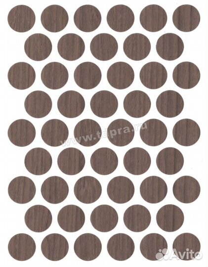 Заглушка самоклеящаяся d14 мм ясень шимо темн 50