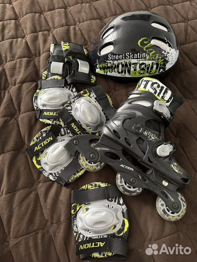 Детские ролики с защитой Action 31-34