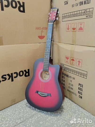 Гитара акустическая красная 020