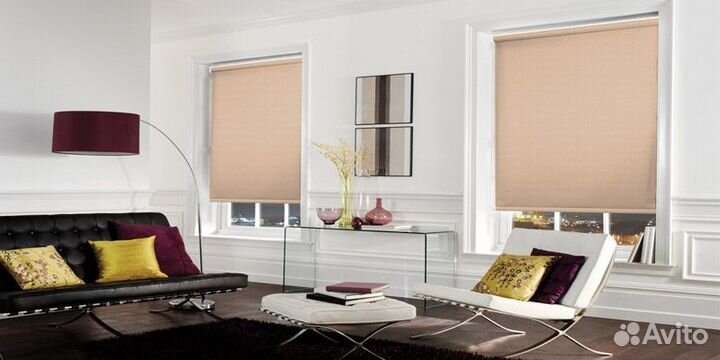 Рулонные шторы 50х180, жалюзи ткань Эко кофе Омск