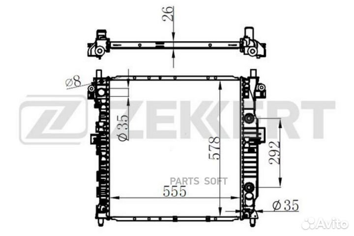 Радиатор охлаждения двигателя SsangYong Actyon 05