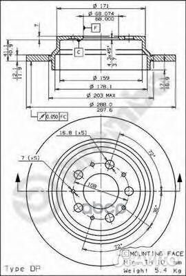Диск тормозной UV Coated зад 08.7765.11 087