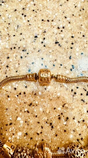 Золотой браслет pandora 19см