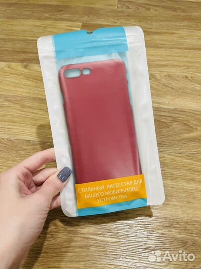 Чехол на iPhone 7 plus. Софт тач. Красный