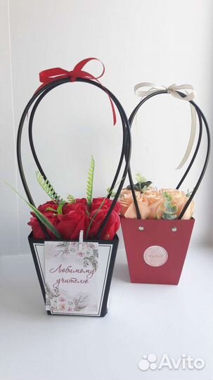 Букеты из мыльных роз учителю и воспитателю