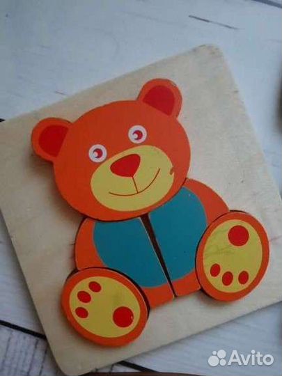 Пазлы вкладыши 3 шт деревянные бу