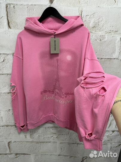 Худи balenciaga paris moon pink (oversize)
