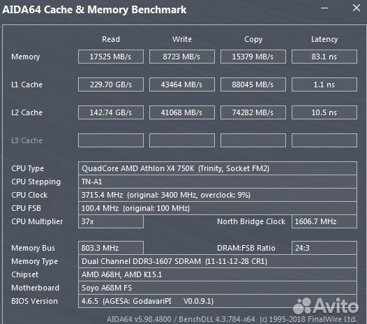 Athlon 750k x4 3.4ghz для FM2 и FM2+