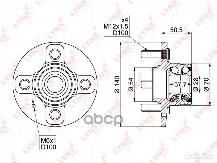 Ступица колеса зад прав/лев WH1115 lynxauto