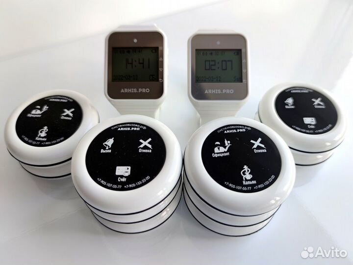 Система вызова персонала и официанта, часы-кнопка