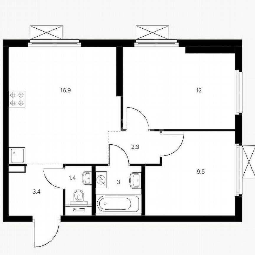 2-к. квартира, 48,5 м², 21/35 эт.