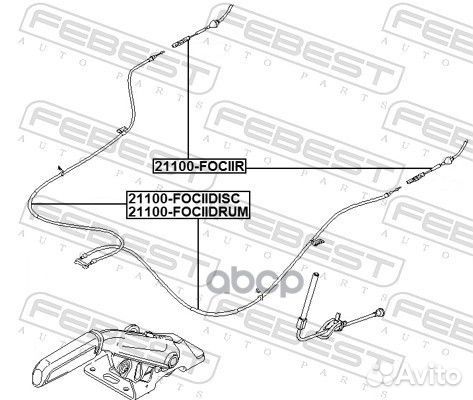 Трос ручного тормоза ford C-MAX CAP 2006- febest