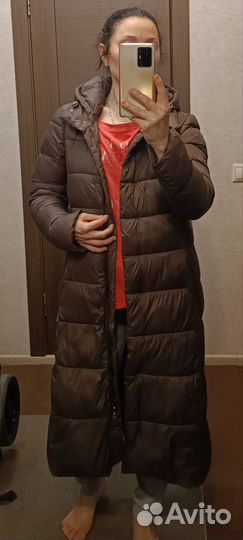 Пуховик-пальто экопух 42