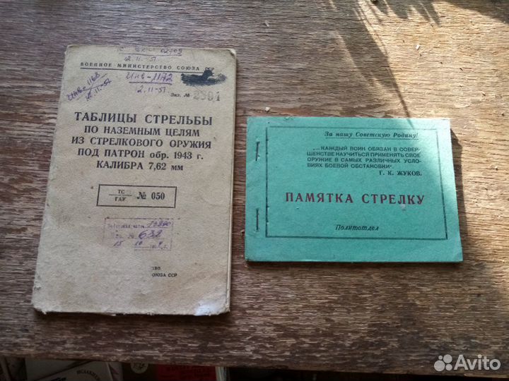 Таблицы стрельбы из стрелкового оружия и памятка с