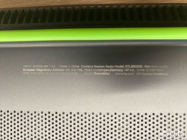 Ноутбук игровой HP Pavilion Gaming 15-bc460ur