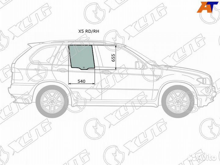 Стекло двери задней правой BMW X5 E53
