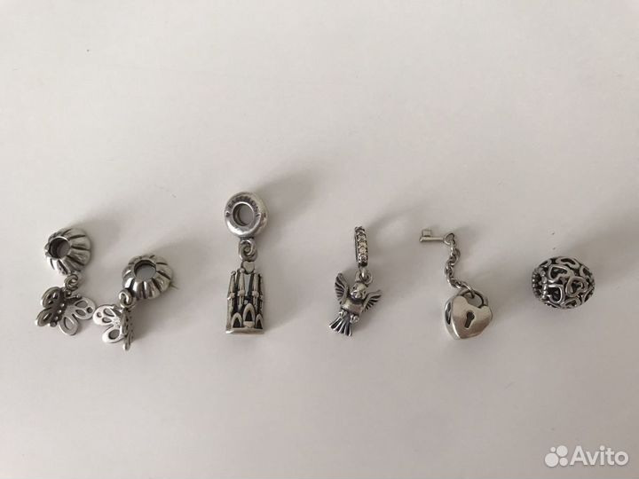 Серебро Pandora (браслет, шармы )